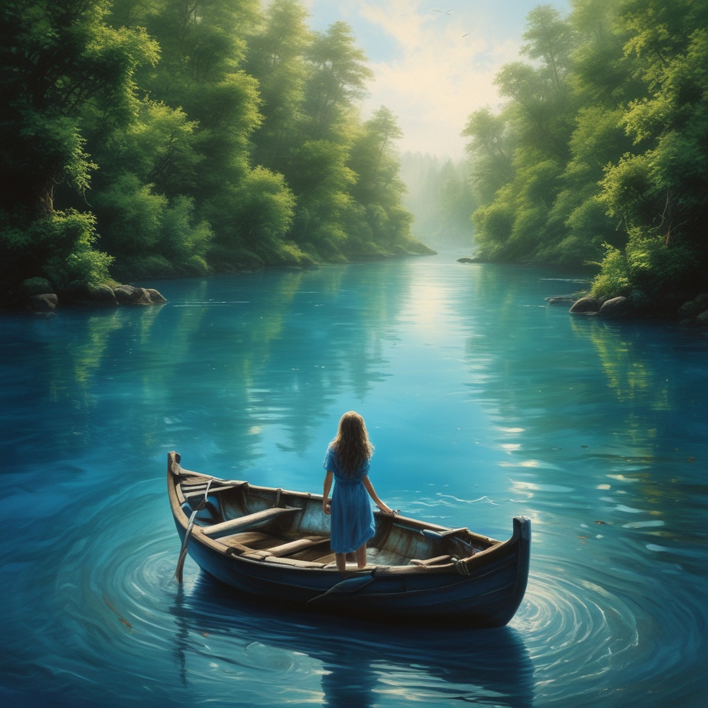 Embraced by eternity of blue, heart just drifts calmly, quietly.
